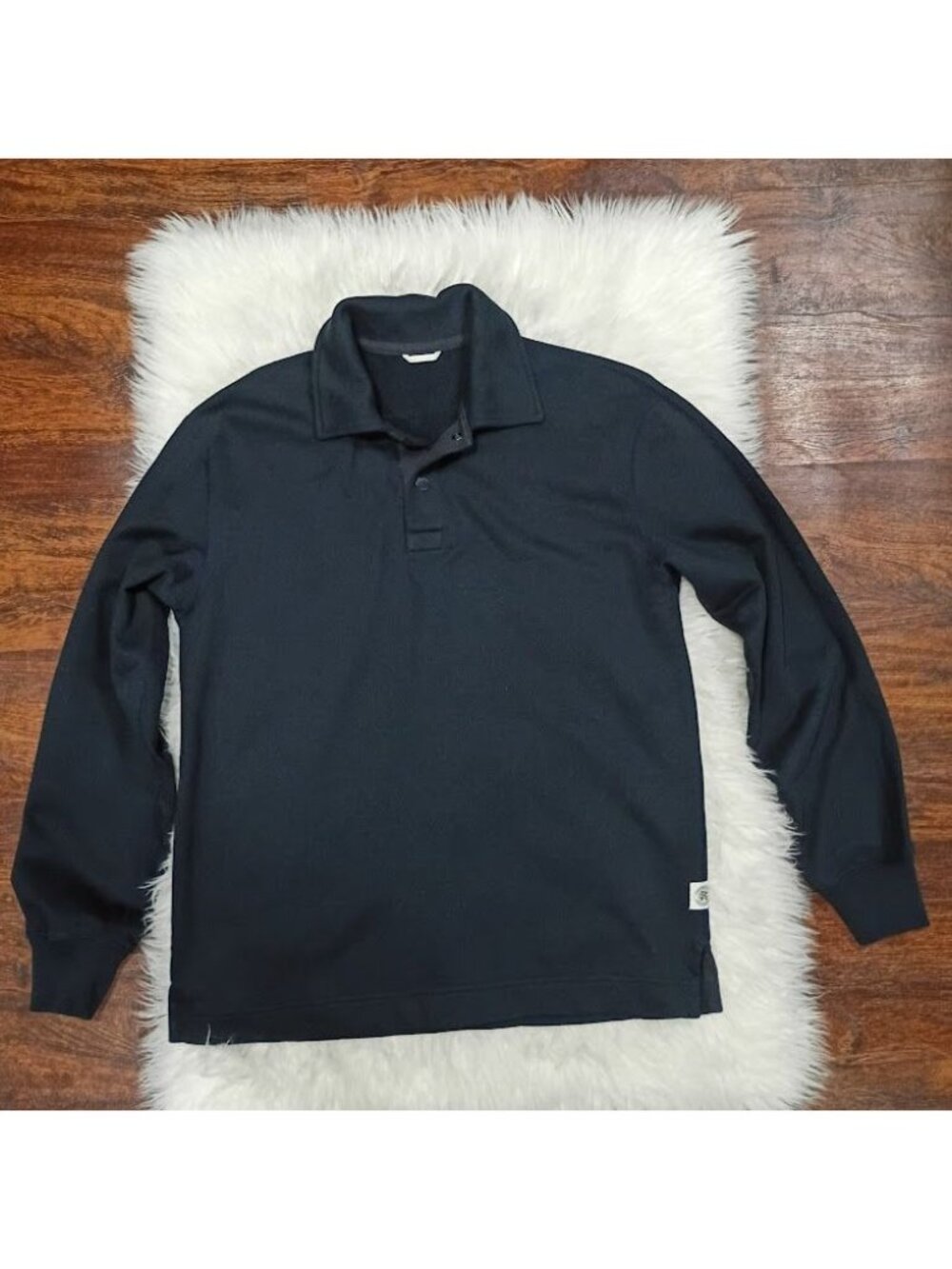 Reigning Champ Athletic S Black Polo Pullover Long Sleeve Shirt - Picture 5 of 9